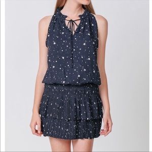 Current Air Navy Star Print Mini Dress